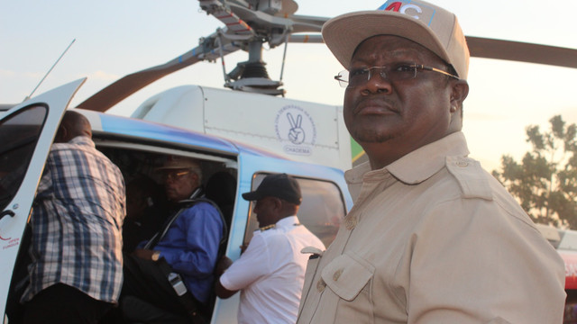 Tundu Lissu durante la campaña presidencial de 2015 en Kibaigwa. Fotografía de archivo.