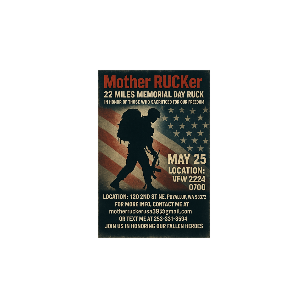 MOTHER RUCKer 22 mile Memorial Day RUCK❤️🤍💙