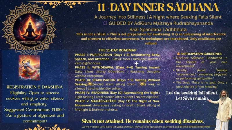 Mahāśivarātri 2026: 11-Day Online Inner Sādhana