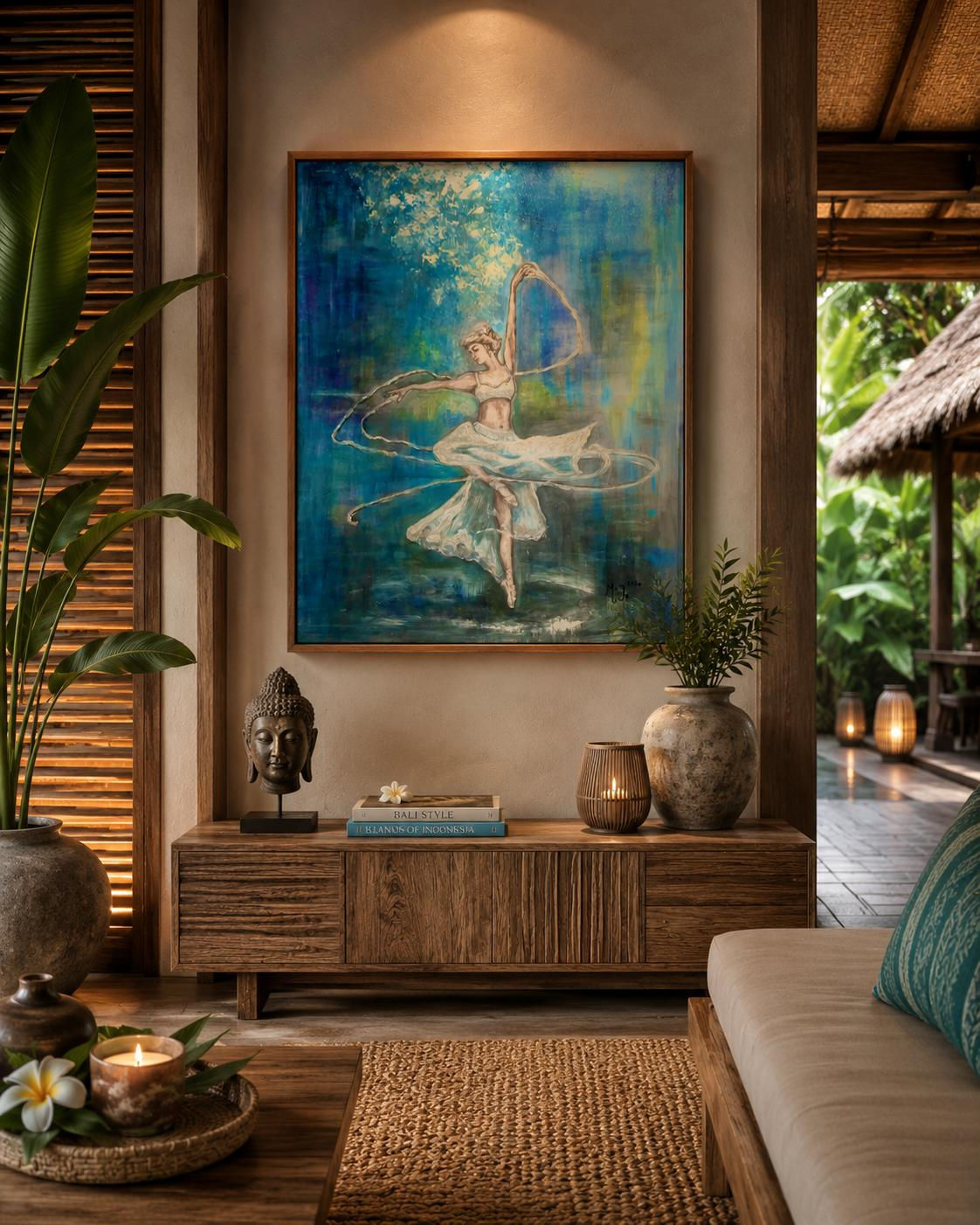 Indigo Dances ¨Acrylic Painted on Canvas 90x70cm
