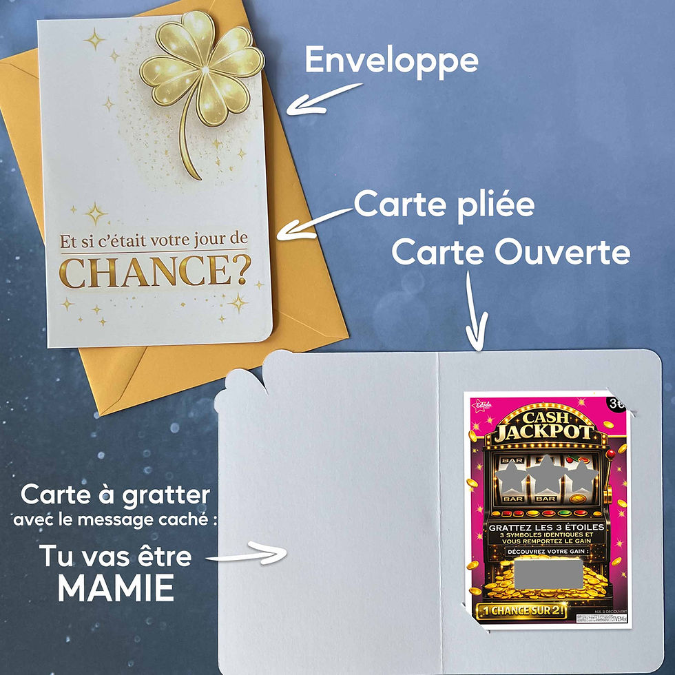 Miniature : Carte à Gratter + carte + enveloppe - message de votre choix
