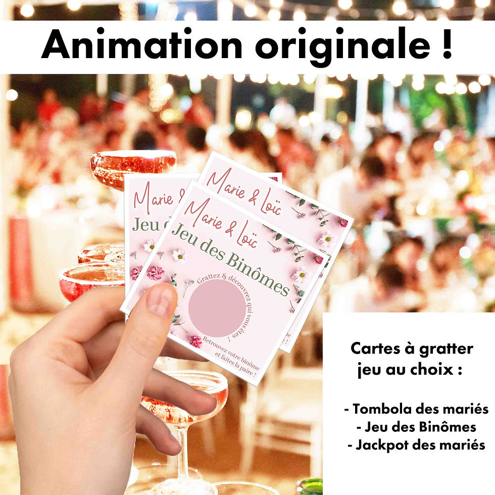 Miniature : JEU MARIAGE personnalisable - la tombola des mariés - Jeu des binômes - ..!