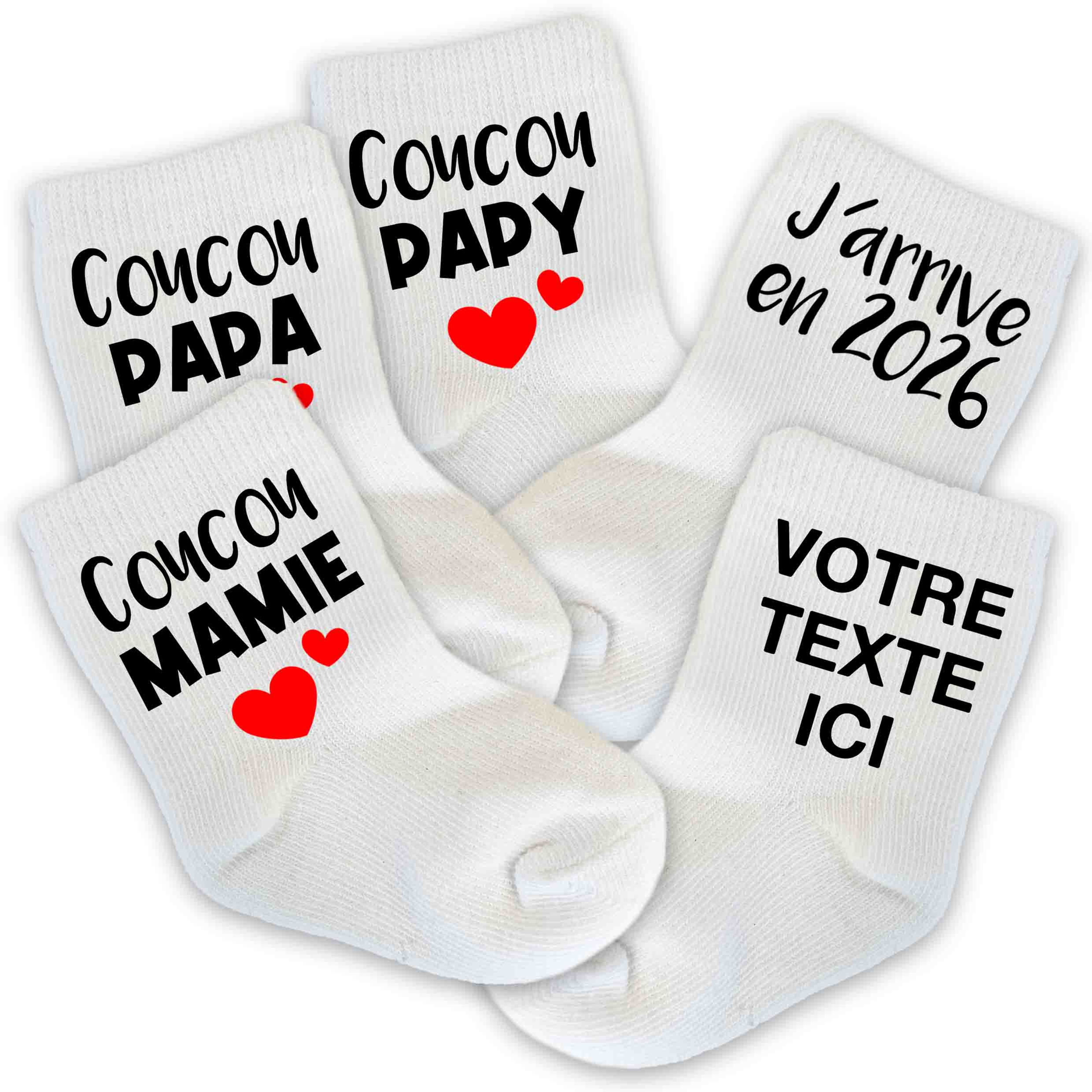 Chaussettes personnalisées - annonce Grossesse