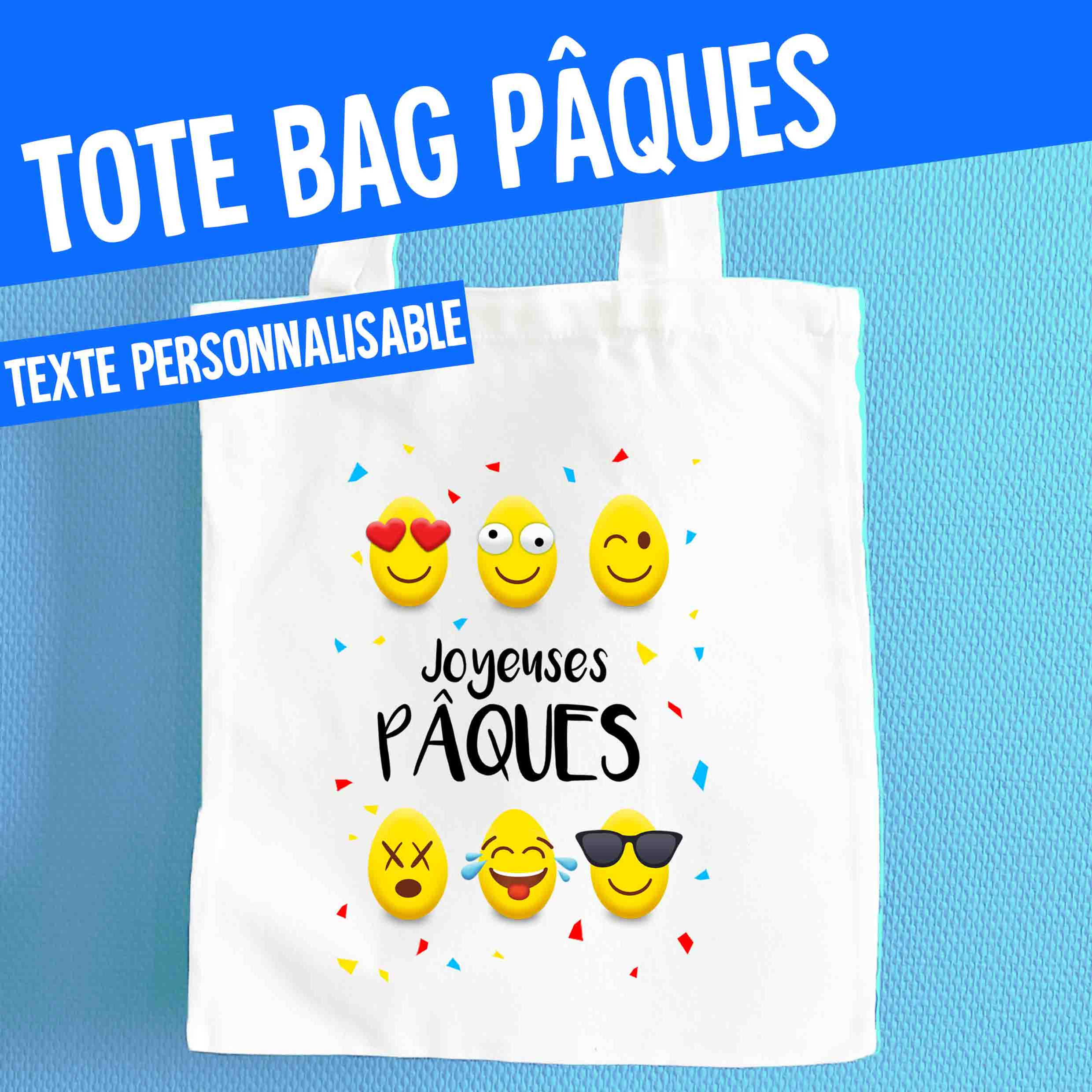 TOTE BAG de Pâques - Modèle Oeufs Smiley