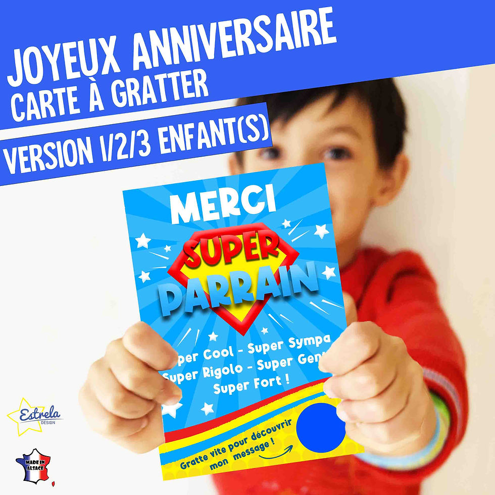 Miniature : MERCI - JOYEUX ANNIVERSAIRE - CARTE A GRATTER