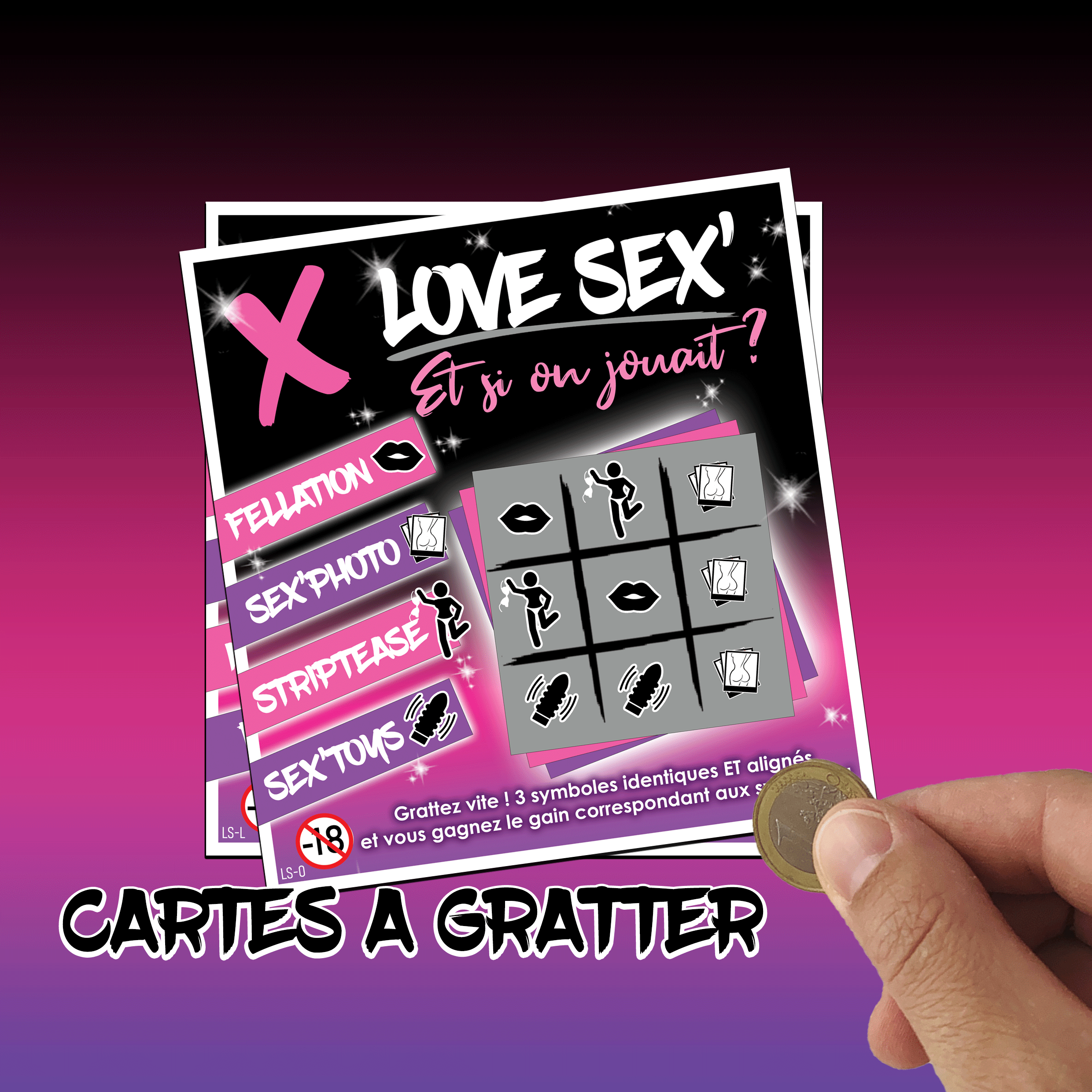 Carte a gratter LOVE SEX' Cadeau coquin à offrir cadeau pour lui cadeau  couple é | Estrela Design