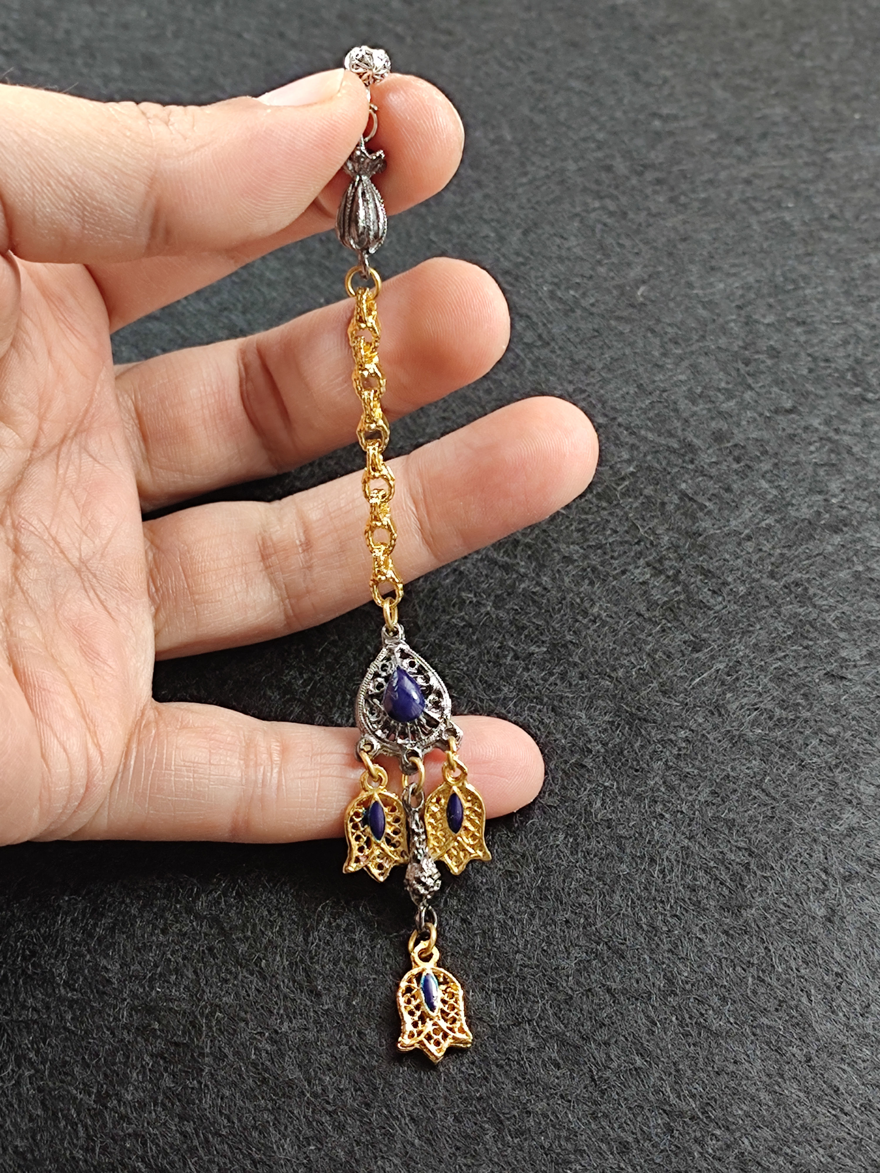 USTA İŞÇİLİKLİ GÜMÜŞ KAPLAMA TESBİH PÜSKÜLÜ