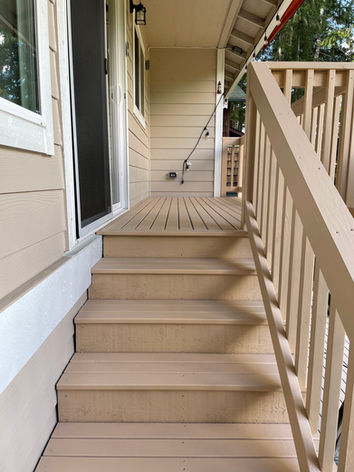 solid stained exterior deck and stairs