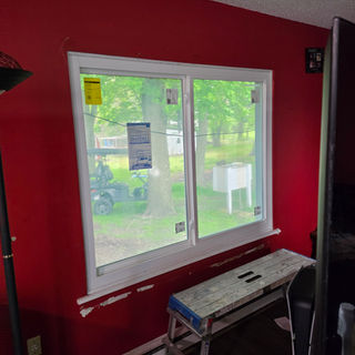 red wall interior Pinnacle slider window Northwest Indiana