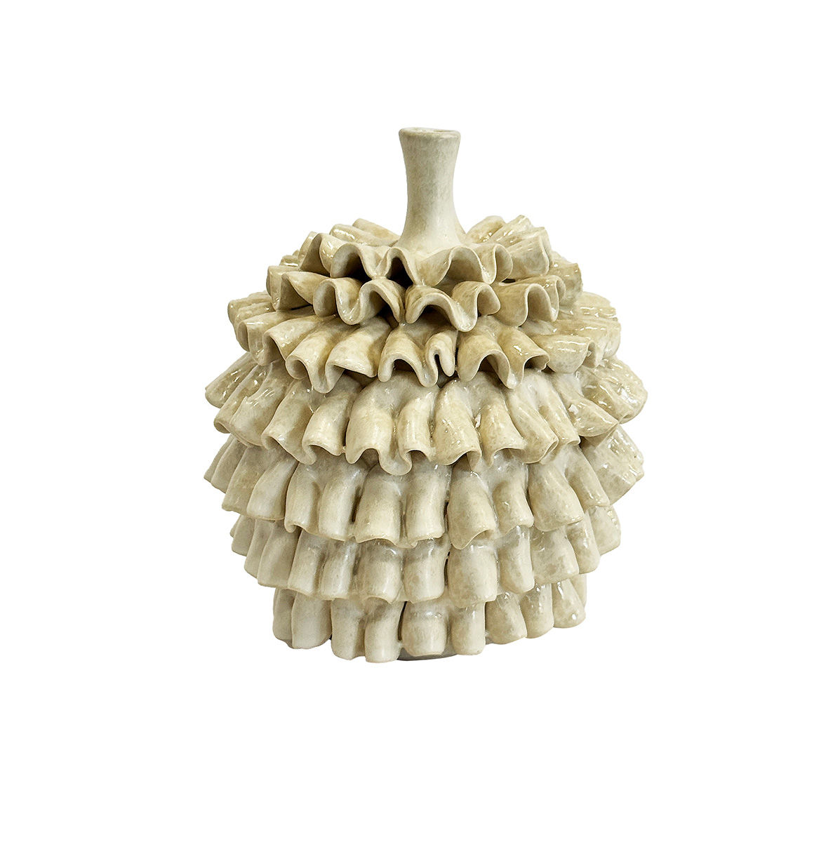 Saturn Frill Pot Ivory