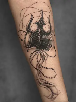 simple shiva tattoo stencil