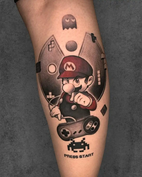 small super mario tattoo