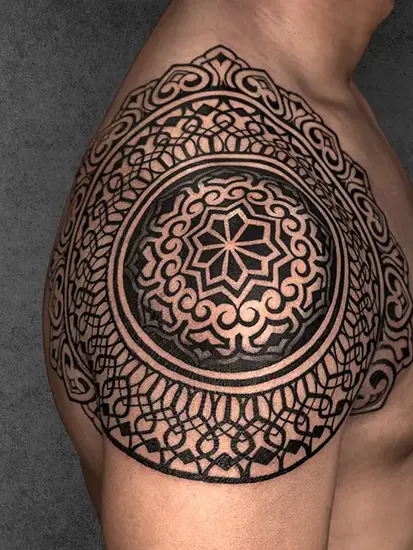 mandala tattoo on shoulder
