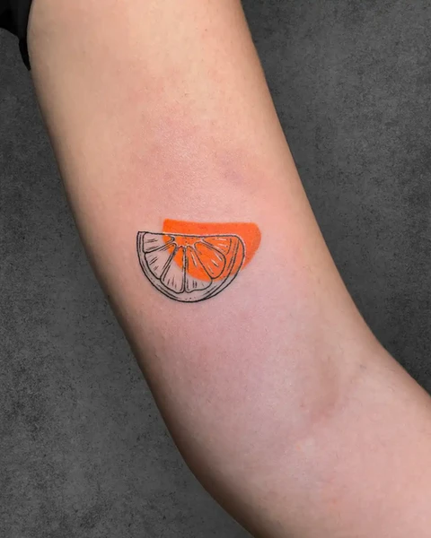 small orange tattoo design