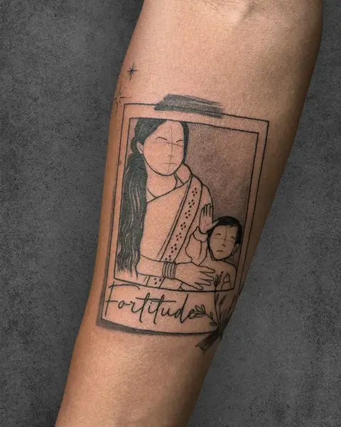 minimalist tattoo portrait