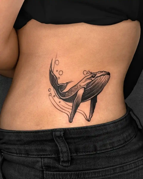 small whale tattoo 