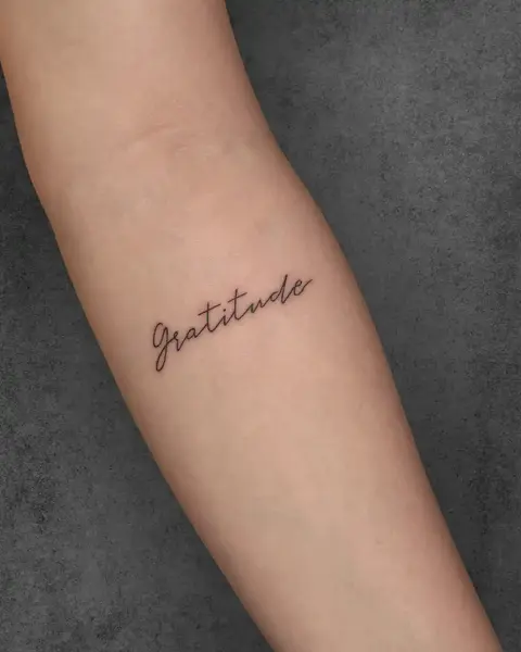 gratitude minimal tattoo
