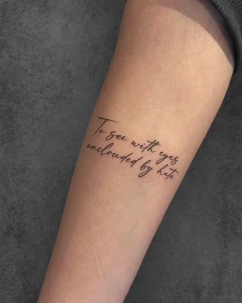 minimal inspirational quote tattoo