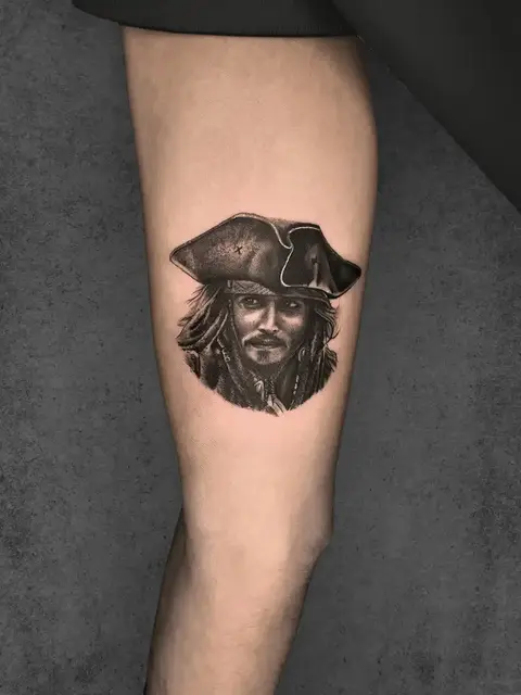 miniature portrait tattoo