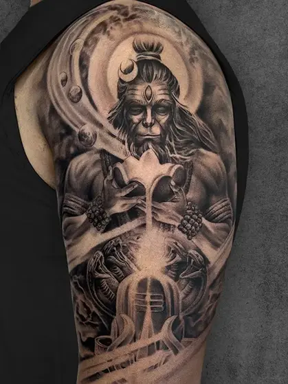 lord hanuman realistic tattoo