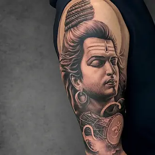 simple shiva tattoo stencil