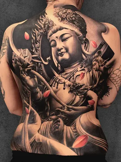 full back buddha tattoo