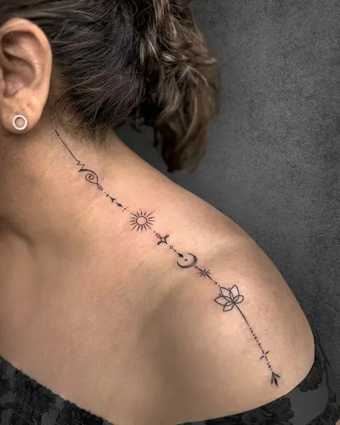 minimal celestial tattoo art