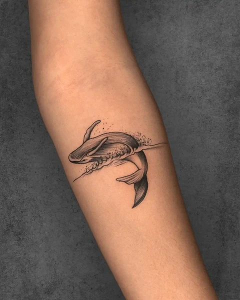 small whale tattoo