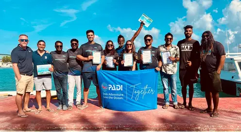 PADI Instructor Development Course at Himmafushi, Maldives with Maldivian Academy of Diving, August 2025.
