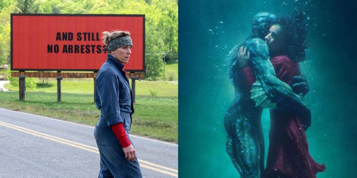 A sea monster versus three billboards - Oscar night battles