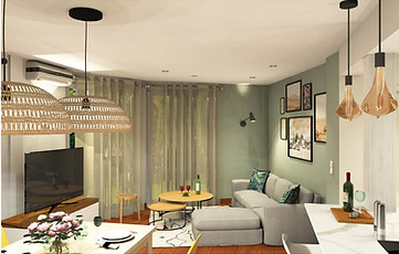 Projet de rénovation d'une cuisine, d'un salon salle à manger dans un appartement à Toulon