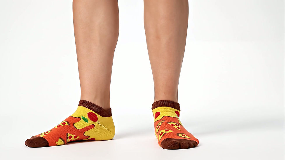 Thumbnail: SOCKSOP Funky Pizza Socks | High Cotton Breathable Ankle Socks