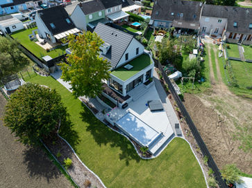 Maison particulière, drone ,photo, architechture, image aérienne
