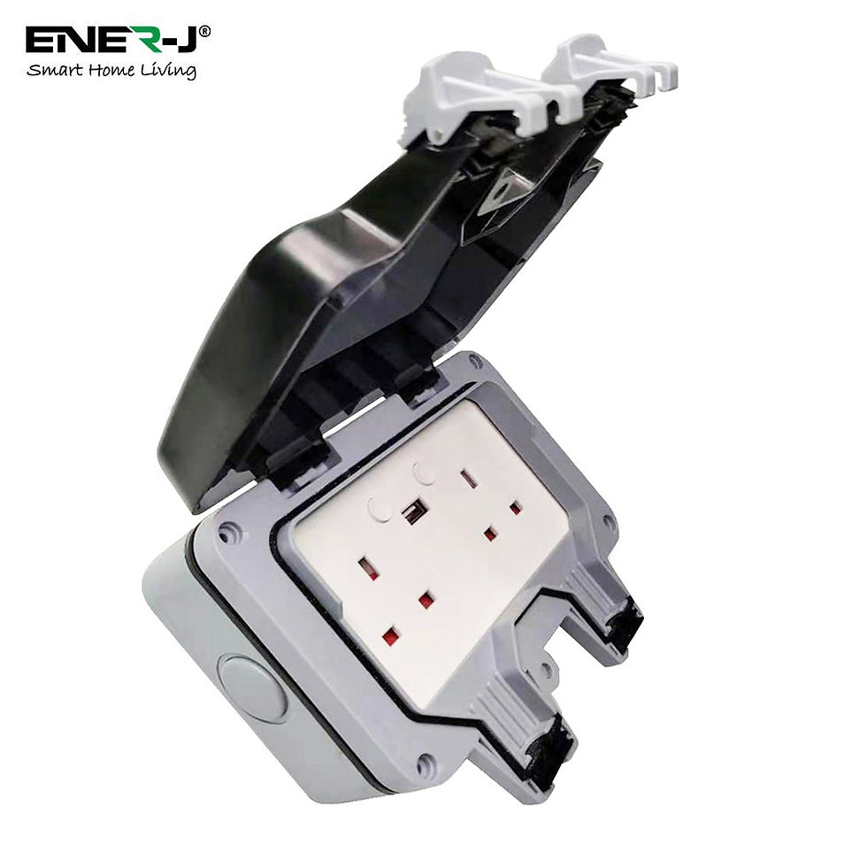 Thumbnail: Ener-J Smart WiFi IP65 weatherproof double socket with USB SHA5275