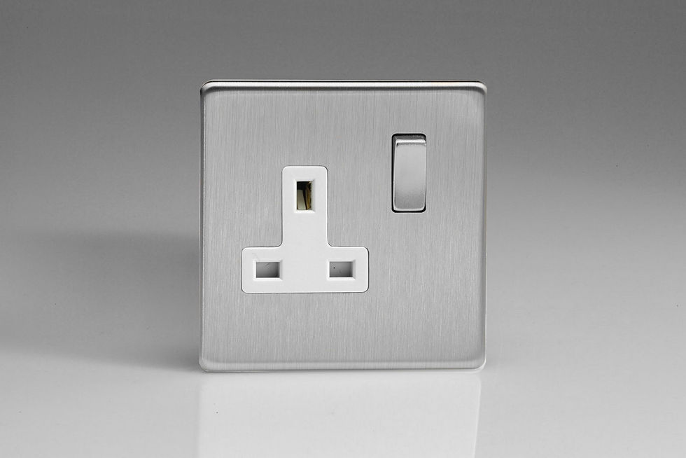 Thumbnail: Varilight 1-Gang 13A Double Pole Switched Socket with Metal Rockers