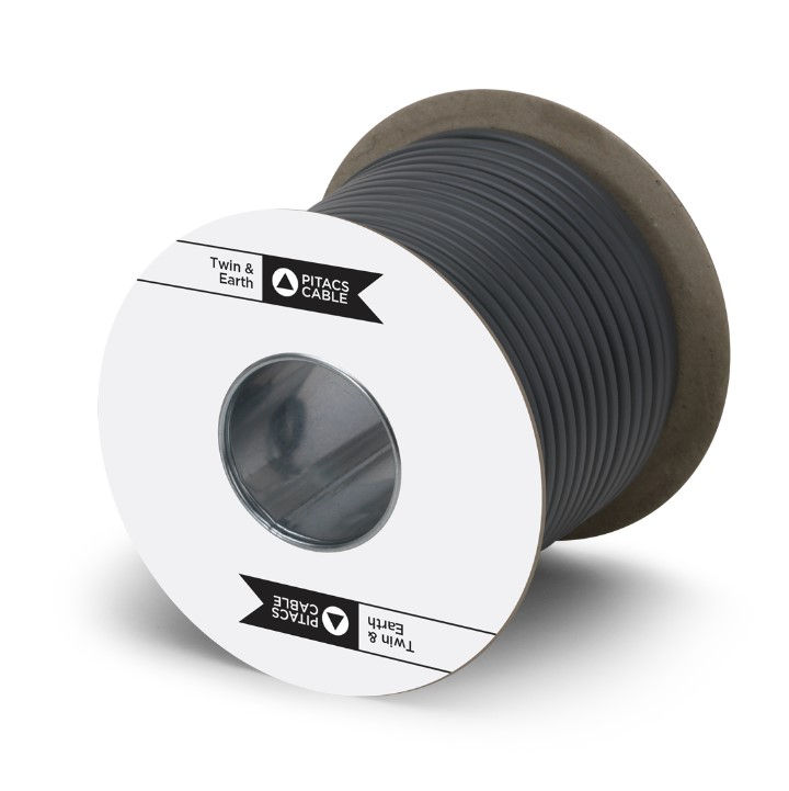 Thumbnail: Pitacs Twin and Earth Cable (6242Y) Grey 1.5mm2 x 50m Drum 6242YH1.5G50