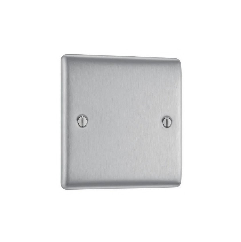 BG Nexus Brushed Steel 1 Gang Blank Plate NBS94-01
