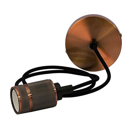 Thumbnail: TimeLED Antik Double Textured Pendant Light - Copper Effect