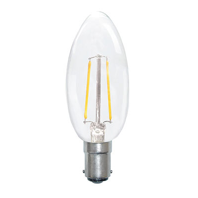 Lumanor 3W LED candle lamp filament style C35 B15 base