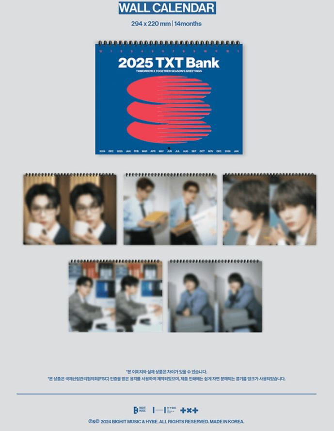 Thumbnail: TXT Season's Greetings 2025 Wall Calendar Set WeVerse POB