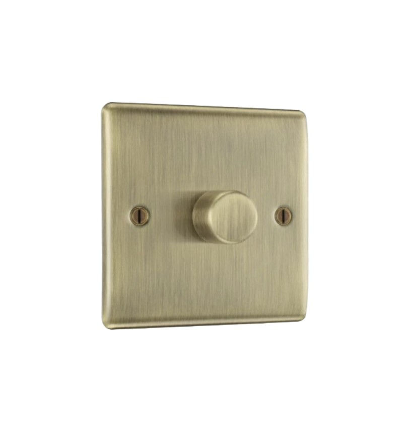 BG Nexus Antique Brass 200W 1 Gang 2 Way dimmer switch push on/off NAB81-01