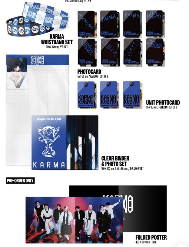 Thumbnail: Stray Kids Karma Karma Limited Version Album with JYP FAN SHOP POBs