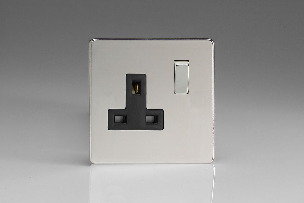 Thumbnail: Varilight 1-Gang 13A Double Pole Switched Socket with Metal Rockers