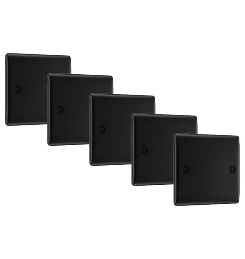 BG Nexus Matt Black 1 Gang Blank Plate NFB94-01 - 5pk