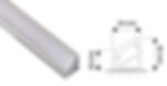 Lumanor corner mounted Aluminium profile extrusion with diffuser 1m length ideal for LED strip lights