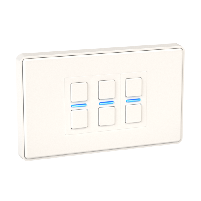 Thumbnail: Lightwave L23WH 3-gang smart dimmer switch front face with optional spacer
