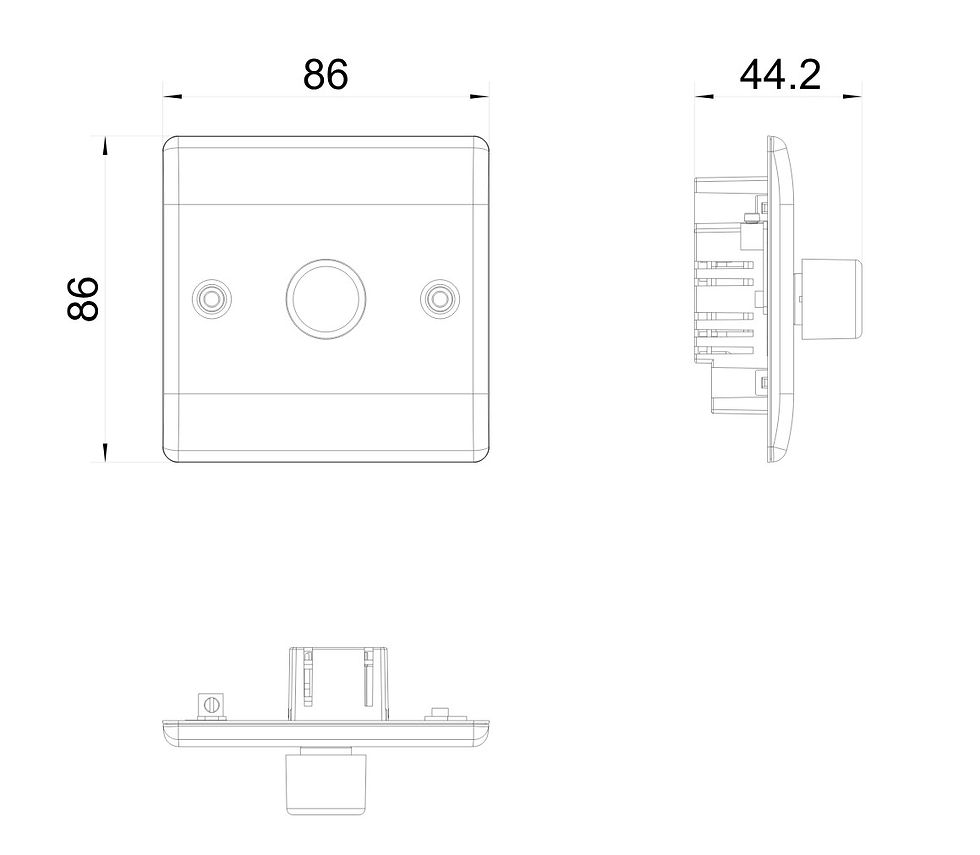 BG Nexus Black Nickel 200W 1 Gang 2 Way dimmer switch push on/off NBN81-01