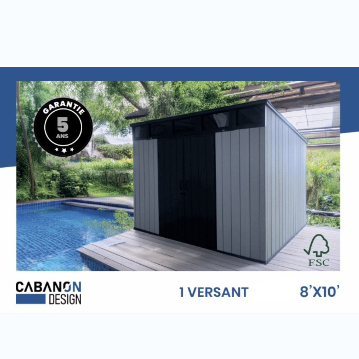 Cabanon Design - Modèle 1 versant 8x10