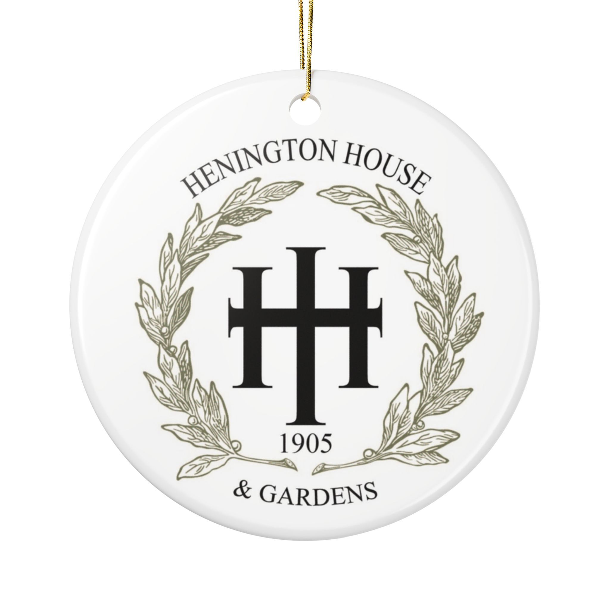 Clasic HH Logo Ceramic Ornament - Henington House & Gardens Theme