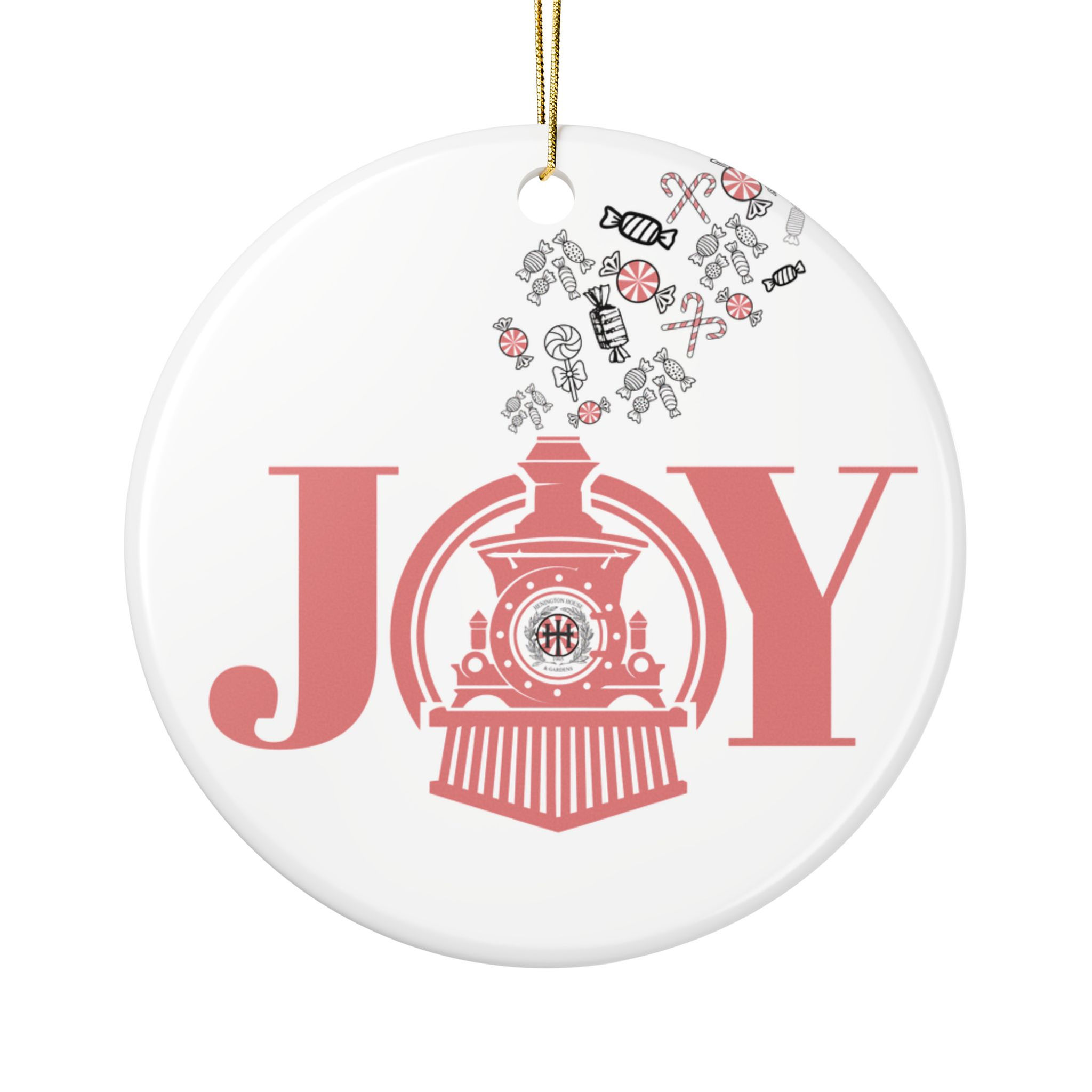Red Joy Train Henington House Ceramic Ornament - Train Design